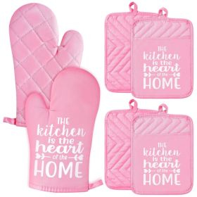 6 Pack Pink Funny Oven Mitts And Pot Holders Heat Resistant Kitchen Gloves Hot Pads With Hanging Loop Machine Washable For Baking Cooking Home Safety