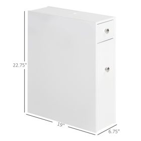 Bathroom Floor Organizer, Freestanding Space-saving Narrow Storage Cabinet, Bathtub Toilet Paper Holder With Drawers, White.