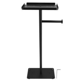 Standing Toilet Paper Holder Stand Stainless Steel Black Tissue Roll Holder Potted Plants For Bathroom