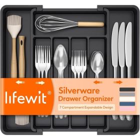 Expandable Silverware Drawer Organizer, Adjustable Kitchen Utensil Tray With Multiple Compartments For Forks, Spoons And Knives
