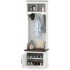 3-in-1 Hall Tree with Shoe Storage, Coat Rack with Bench, Entryway Furniture with Five Hooks, White Wood Grain