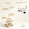 Tree Shaped Plant Stand with Full Spectrum Grow Light, White Metal Frame Plant Shelf with Lockable Wheels