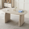 Wood Extendable Dining Table, Modern Oval Kitchen Table with Stylish Dual - Pillar Design, Perfect for Home Dining & Gathering