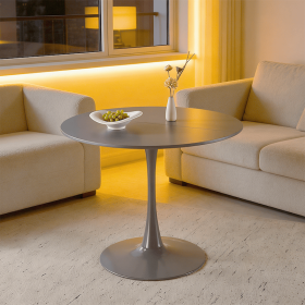 42.1" grey Color Top Tulip Table, Mid-century Dining Table for 4-6 People - Round MDF Table Top (the tabletop consists of two panels)