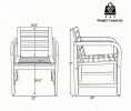 Natural Wood Patio Armchair Slanted Back Slatted Seat Outdoor Garden Furniture Comfortable Seating for Home Decor