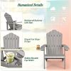2 Pieces Adirondack Chair Set Ergonomic Design for Porch Backyard Comfortable Outdoor Furniture