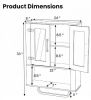 Bathroom Wall Cabinet 2 Barn Door Design with Towel Bar 3-Tier Wooden Storage Space Saver for Bathrooms