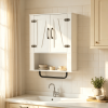 Bathroom Wall Cabinet 2 Barn Door Design with Towel Bar 3-Tier Wooden Storage Space Saver for Bathrooms
