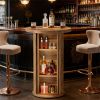 old SKU:D01027H7NMA   Round bar table, high top bar table, coffee table, with storage space