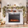 23 Inches 750W/1500W Electric Fireplace Heater with Alter Flame Color and Brightness