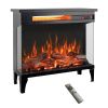 24 inch three sided glass electric fireplace with feet