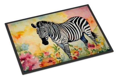 NEW Zebra Doormat Front Door Mat Indoor Outdoor Rugs for Entryway, Non Slip Washable Low Pile, 18H X 27W