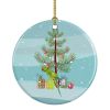 Ring-Necked Parakeet Merry Christmas Ceramic Ornament Christmas Tree Hanging Decorations for Home Christmas Holiday, Party, Gift, 3 in, Multicolor