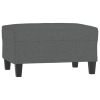 Footstool Dark Grey Polyester Compact Footrest Rectangular