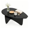 Oval Modern Coffee Table, Engineered Wood Low Accent Table with TShaped Arched Base
