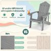 2 Pieces Adirondack Chair Set Ergonomic Design for Porch Backyard Comfortable Outdoor Furniture