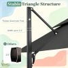 10FT Aluminum Patio Umbrella Cantilever with 220 LBS Base Outdoor Sunshade Garden Market Umbrella with Aluminum Pole