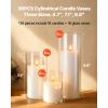 Pillar Candles and Glass Vases Set 36 Pcs, Clear Cylinder Hurricane Candle Holders for Wedding Centerpieces, Tall Vase for Table Decor, Wedding Party