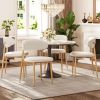 Dining Chairs Set of 2, Metal Kitchen Chairs with Modern Fabric Upholstered for Dining Room, Beige