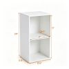 2-Cube Open Bookshelf, Freestanding Engineered Wood Storage Organizer