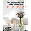 Pillar Candles and Glass Vases Set 36 Pcs, Clear Cylinder Hurricane Candle Holders for Wedding Centerpieces, Tall Vase for Table Decor, Wedding Party