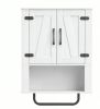 Bathroom Wall Cabinet 2 Barn Door Design with Towel Bar 3-Tier Wooden Storage Space Saver for Bathrooms