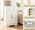 Modern Floor Storage Cabinet with Doors - Buffet Sideboard Featuring Drawer And Adjustable Shelf for Home Organization