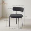 4 Pieces Black Modern Dining Chairs Set Corduroy Upholstery Steel Legs for Kitchen Living Room