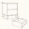 Modern Wooden End Table Set of 2 with 2 Storage Drawers Living Room Furniture Nightstand Table