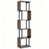 5-Tier S-Shaped Bookshelf, Modern Geometric Freestanding Display Shelf with Heavy-Duty Metal Frame
