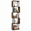 5-Tier S-Shaped Bookshelf, Modern Geometric Freestanding Display Shelf with Heavy-Duty Metal Frame