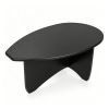 Oval Modern Coffee Table, Engineered Wood Low Accent Table with TShaped Arched Base