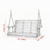 4.5 ft Wooden Porch Swing with Hanging Chains, 880 lbs Heavy Duty Patio Bench Swing for Courtyard & Garden, White