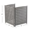 3-Panel Outdoor Air Conditioner Fence Screen, Outside Wood Privacy Fence, 32" W x 38" H