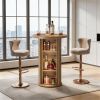 old SKU:D01027H7NMA   Round bar table, high top bar table, coffee table, with storage space