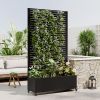 Metal Planter Box with Trellis, 73"x35"x16 Metal Raised Garden Bed with Trellis
