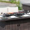 Durable Black Iron Grill Stand with Enamel-Coated Cast Iron Cooking Pans