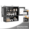 Steel 31.50" 31.50" 11.81" wall cabinet (without lights), steel display case, black