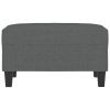 Footstool Dark Grey Polyester Compact Footrest Rectangular