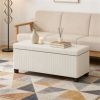 Beige Bedside Bench Stool with Storage Space