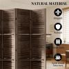 Walnut Wood Privacy Screen Bedroom Partition Board 4 Panels Room Dividers for Home Office Organization