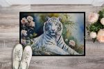 NEW White Tiger Doormat Front Door Mat Indoor Outdoor Rugs for Entryway, Non Slip Washable Low Pile, 18H X 27W