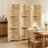 6 Room Dividers Privacy Screen Space Saving Natural Wood Panel Room Partition Screen for Home Office Decorative Room Divider Screen