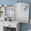 Fashion Vanity Desk with Mirror and Lights for Makeup, Vanity Mirror with Lights and Table Set with 3 Color Lighting Brightness Adjustable, 6 Drawers