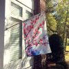 Cherry Blossoms House Flag Large Porch Sleeve Pole Decorative Outside Yard Banner Artwork Wall Hanging, Polyester, House Size, Multicolor