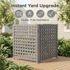 3-Panel Outdoor Air Conditioner Fence Screen, Outside Wood Privacy Fence, 32" W x 38" H