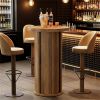 old SKU:D01027H7NMA   Round bar table, high top bar table, coffee table, with storage space