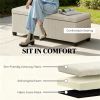 Beige Bedside Bench Stool with Storage Space
