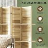 6 Room Dividers Privacy Screen Space Saving Natural Wood Panel Room Partition Screen for Home Office Decorative Room Divider Screen
