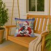 Black and Tan Dachshund with Santa Claus Throw Pillow Decorative Indoor Outdoor Accent Cushion for Couch, Bed or Patio, 18Hx18W